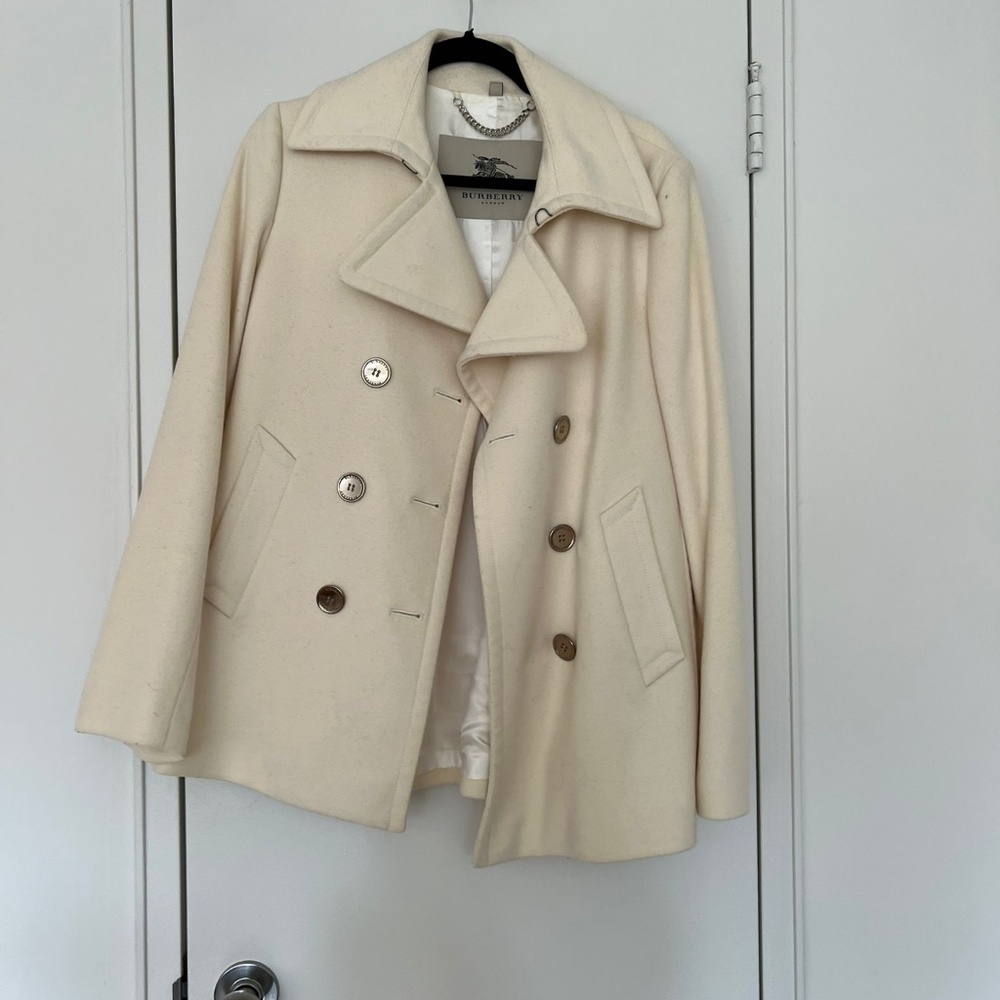Burberry White Wool Jacker/Coat